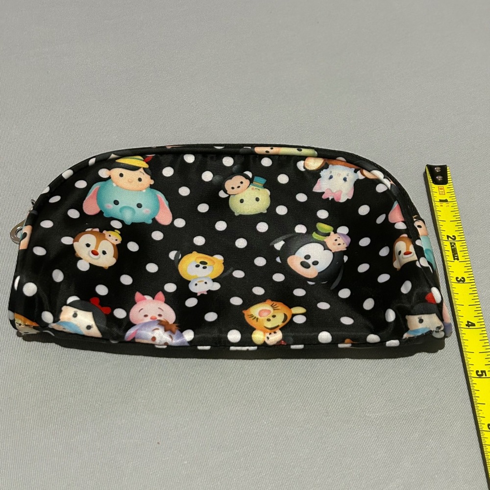Disney Tsum Tsum London Soho Cosmetic Bag Black Polka Dot Travel Makeup - Picture 7 of 7
